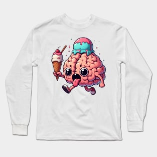 Brain Needs Ice Cream Long Sleeve T-Shirt